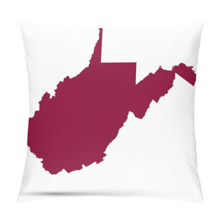 Personality  Map Of The U.S. State Of West Virginia Pillow Covers