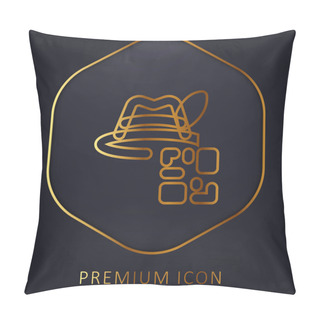 Personality  Barcode Golden Line Premium Logo Or Icon Pillow Covers