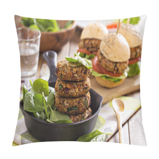 Personality  Vegan Burgers With Beans And Vegetables Pillow Covers