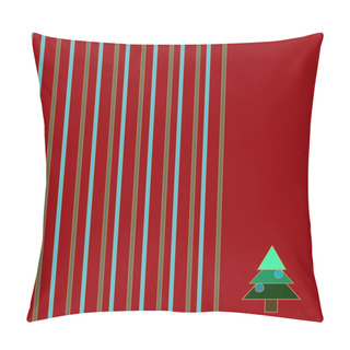 Personality  Background Christmas Tree And Background With Blue Stripes Pillow Covers