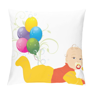 Personality  Baby And Colorful Balloons Pillow Covers