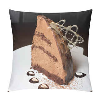 Personality  Piece Of Chocolate Cake On A White Plate, Decorated Pillow Covers