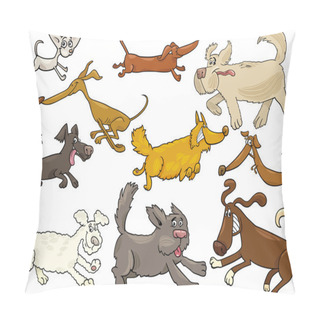Personality  Cartoon Playful Running Dogs Set Pillow Covers