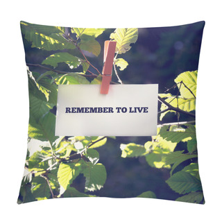 Personality  Remember To Live Inspirational Message Written On A Card Pillow Covers