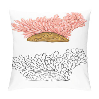 Personality  Sea Collection. Original Hand Drawn. Vector Illustration. Outline Hand Drawing.  Isolated On White Background. Isolated On White Background. Isolated On White Background. Pillow Covers