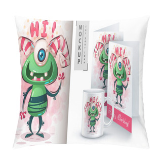 Personality  Cute Monster - Mockup For Your Idea Pillow Covers