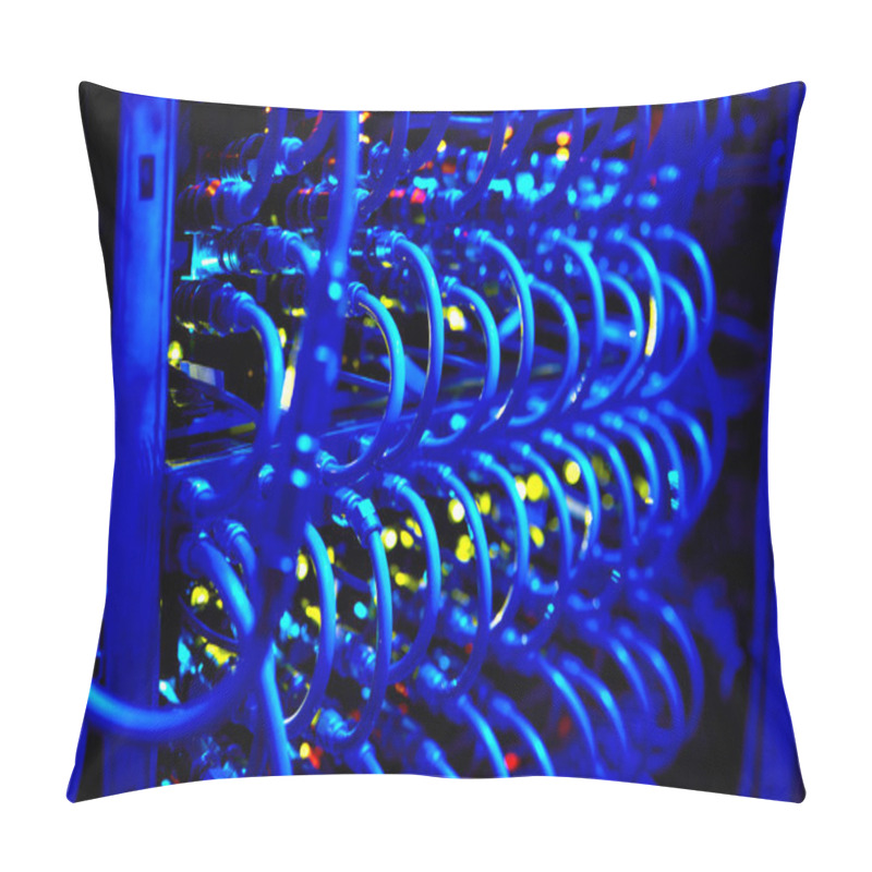 Personality  Supercomputer With Rows Of Cables  Pillow Covers