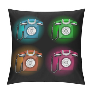 Personality  Set Of Telephones Vector Pillow Covers
