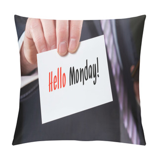 Personality  Hello Monday Written On Business Card Pillow Covers