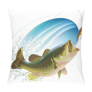 Personality  Largemouth Bass Catching A Bite Pillow Covers