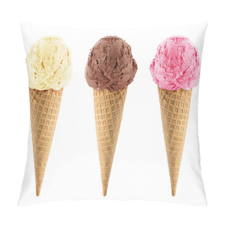 Personality  Chocolate, Vanilla And Strawberry Ice Cream Pillow Covers