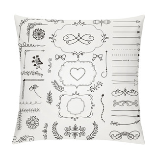 Personality  Set Of Vector Decorative Hand Drawn Design Elements Pillow Covers