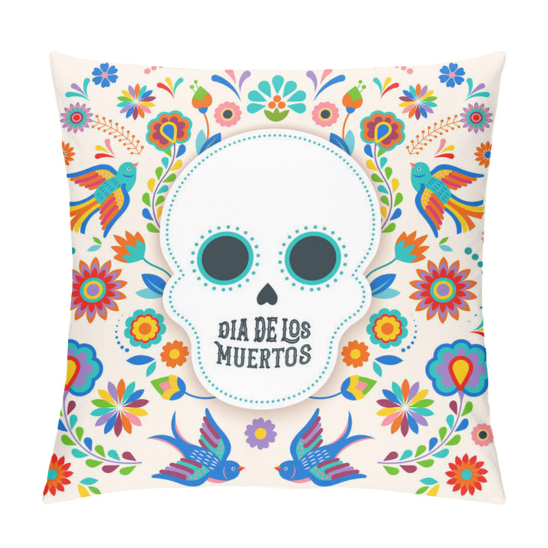 Personality  Day of the dead, Dia de los moertos, banner with colorful Mexican flowers. Fiesta, holiday poster, party flyer, greeting card pillow covers