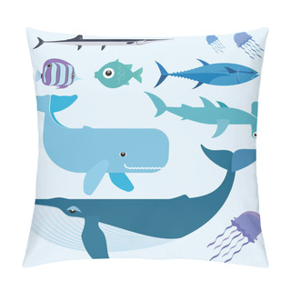 Personality  Sea Vector Set Pillow Covers