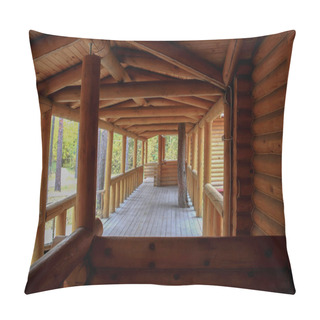 Personality  Modern Log House In A Forest Environment, Wooden Vacation Home Pillow Covers