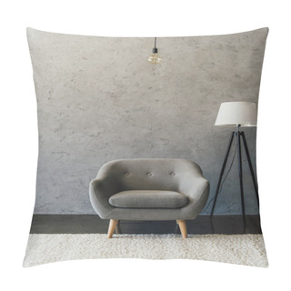 Personality  Grey Armchair In Empty Room  Pillow Covers