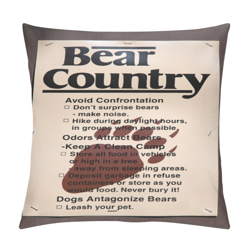 Personality  Bear Country Sign pillow covers