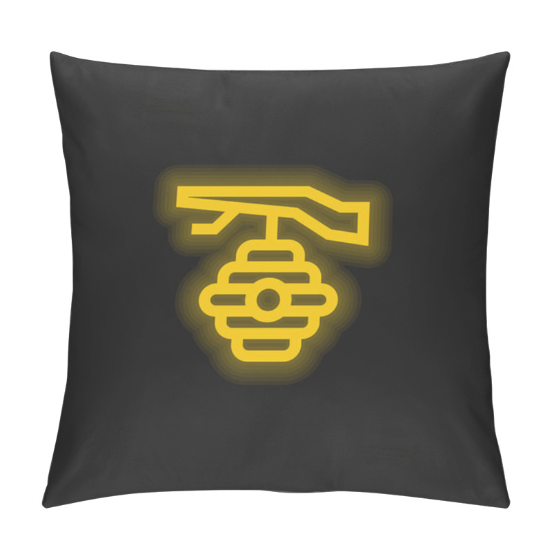 Personality  Beehive Yellow Glowing Neon Icon Pillow Covers