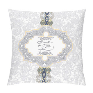 Personality  Unusual Floral Ornamental Template With Place For Your Text, Ori Pillow Covers