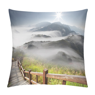 Personality  Dramatic Clouds With Mountain And Tree Pillow Covers