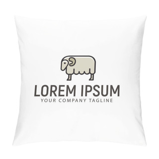 Personality  Sheep Logo. Minimalist Design Concept Template Pillow Covers