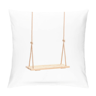 Personality  Wooden Swing Hanging On A Couple Of Ropes Pillow Covers