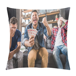 Personality  Triumphing Man With Street Flash Pillow Covers