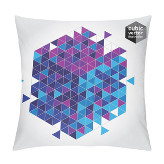 Personality  Abstract Cube Blue And Purple Design Element. Pillow Covers