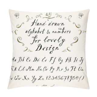 Personality  Hand Drawn Three Fonts On White Pillow Covers