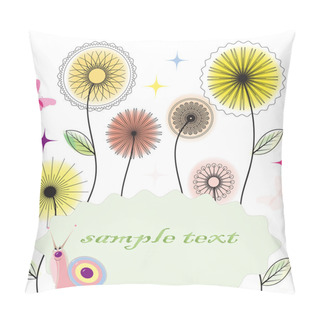 Personality  Child's Background With Flowers And A Snail Pillow Covers