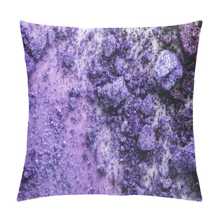 Personality  Top View Of Spilled Purple Cosmetic Eye Shadows Pillow Covers