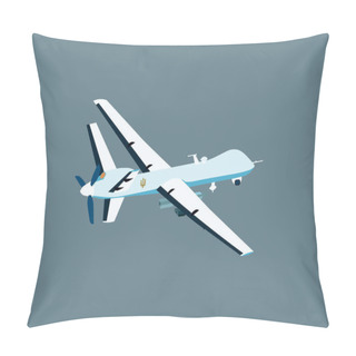 Personality  Illustration Of Defense Military Aircraft With Ukrainian Trident Symbol Isolated On Grey Pillow Covers