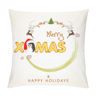 Personality  Greeting Card For Merry Christmas And Happy Holidays. Pillow Covers