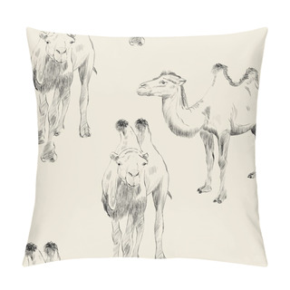Personality  Hand Drawn Camel Pillow Covers