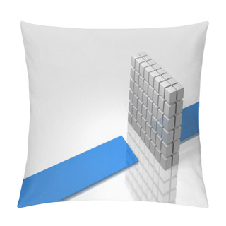 Personality  The Wall Is Blocking The Course. It Represents An Unexpected Accident. 3D Illustration Pillow Covers