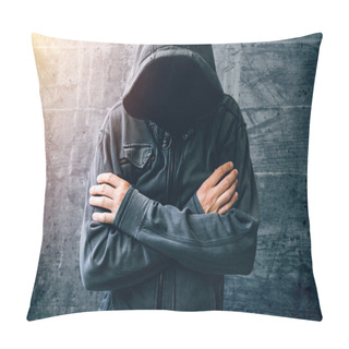 Personality  Hopeless Drug Addict Going Through Addiction Crisis Pillow Covers