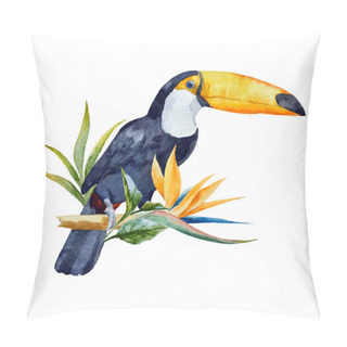 Personality  Watercolor Toucan Pillow Covers