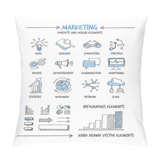 Personality Hand Drawn Business Concepts Pillow Covers