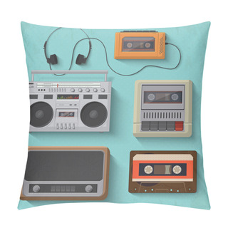 Personality  Retro Music Player Icons Pillow Covers