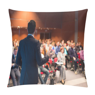 Personality  Speaker At Business Conference And Presentation. Pillow Covers