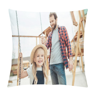 Personality  Child Swinging On Swing Pillow Covers