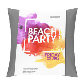 Personality  Summer Night Beach Party Vector Flyer Template - EPS10 Design Pillow Covers