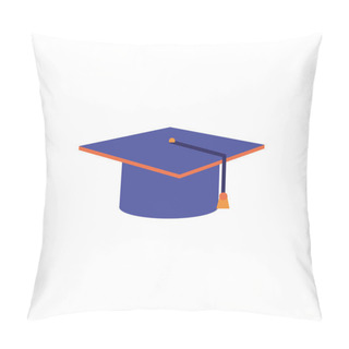Personality  Isolated Graduation Cap Flat Design Pillow Covers