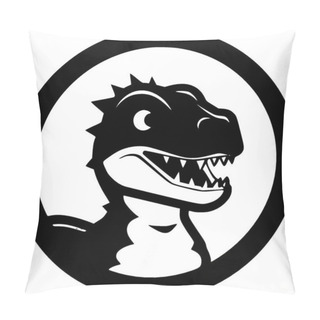 Personality  Dino - Minimalist And Flat Logo - Vector Illustration Pillow Covers