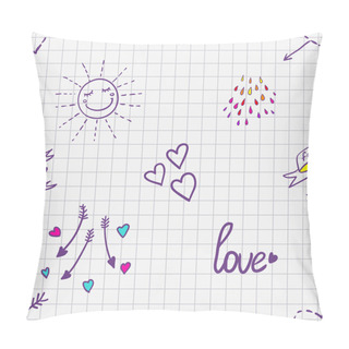 Personality  Hand Drawn Love Pattern Pillow Covers