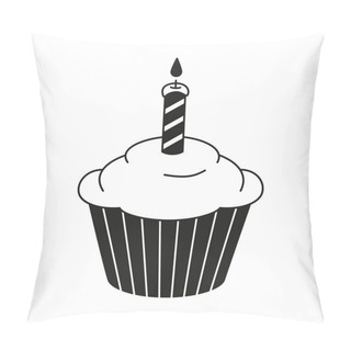 Personality  Black And White Birthday Cupcake Pillow Covers