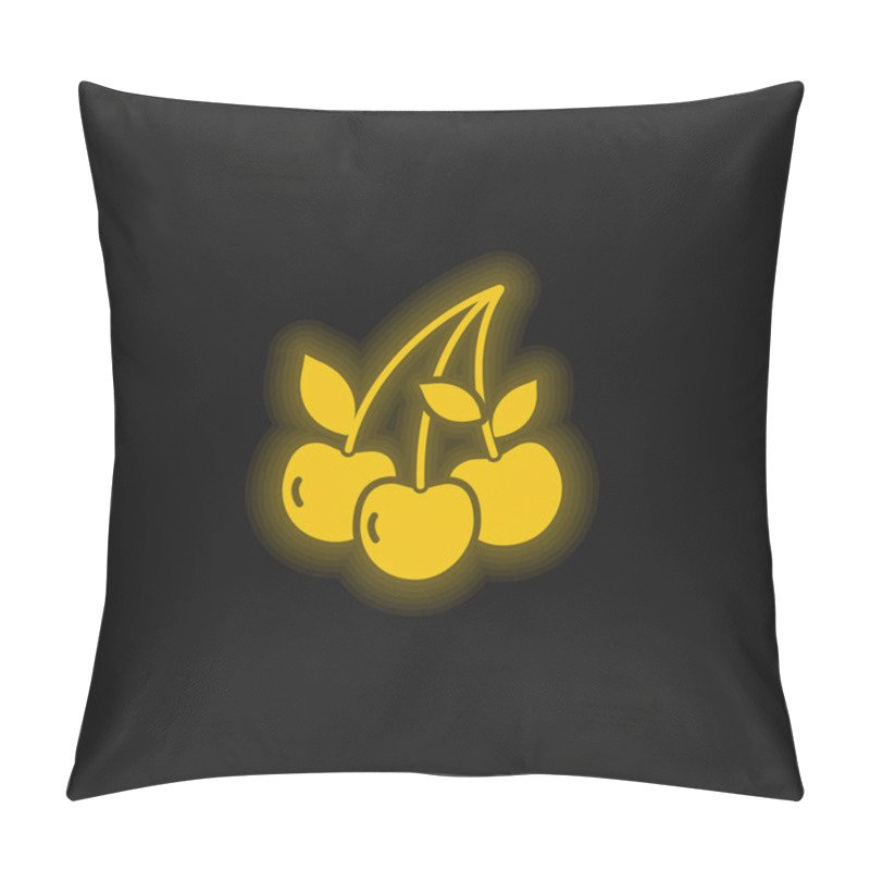 Personality  Berry yellow glowing neon icon pillow covers