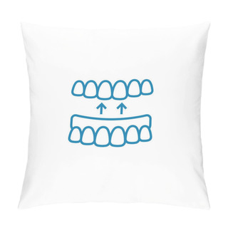 Personality  False Jaw Linear Icon Concept. False Jaw Line Vector Sign, Symbol, Illustration. Pillow Covers