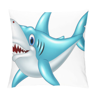 Personality  Cartoon Shark Isolated On White Background Pillow Covers
