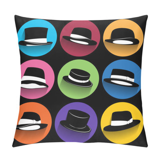 Personality  Trendy Hipster Icons With Long Shadow Pillow Covers